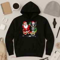 Santa Claus & Skeleton Christmas Hoodie thumb 3