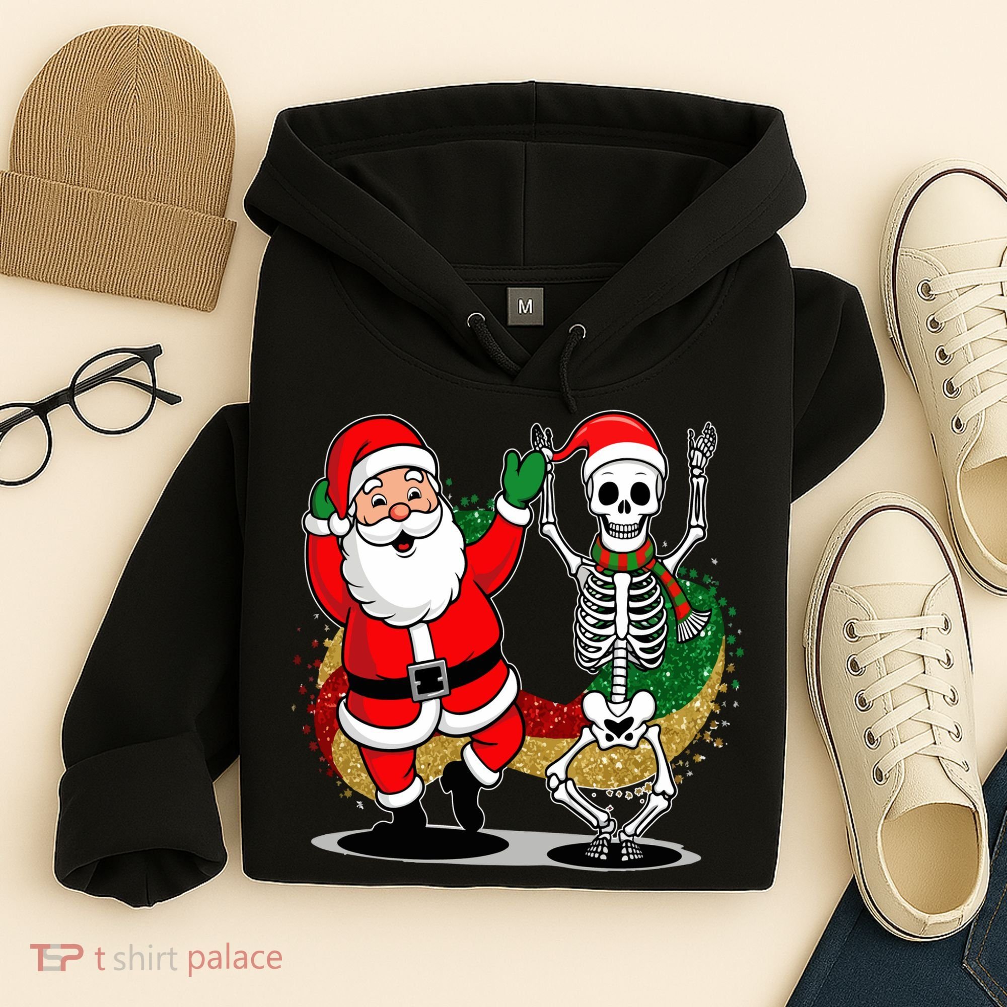 Santa Claus & Skeleton Christmas Hoodie