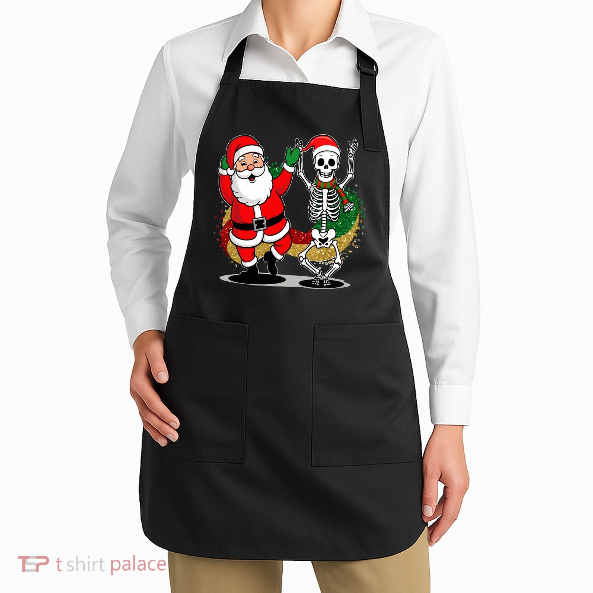 Santa Claus & Skeleton Christmas Apron