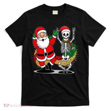 Santa Claus & Skeleton Christmas T-Shirt