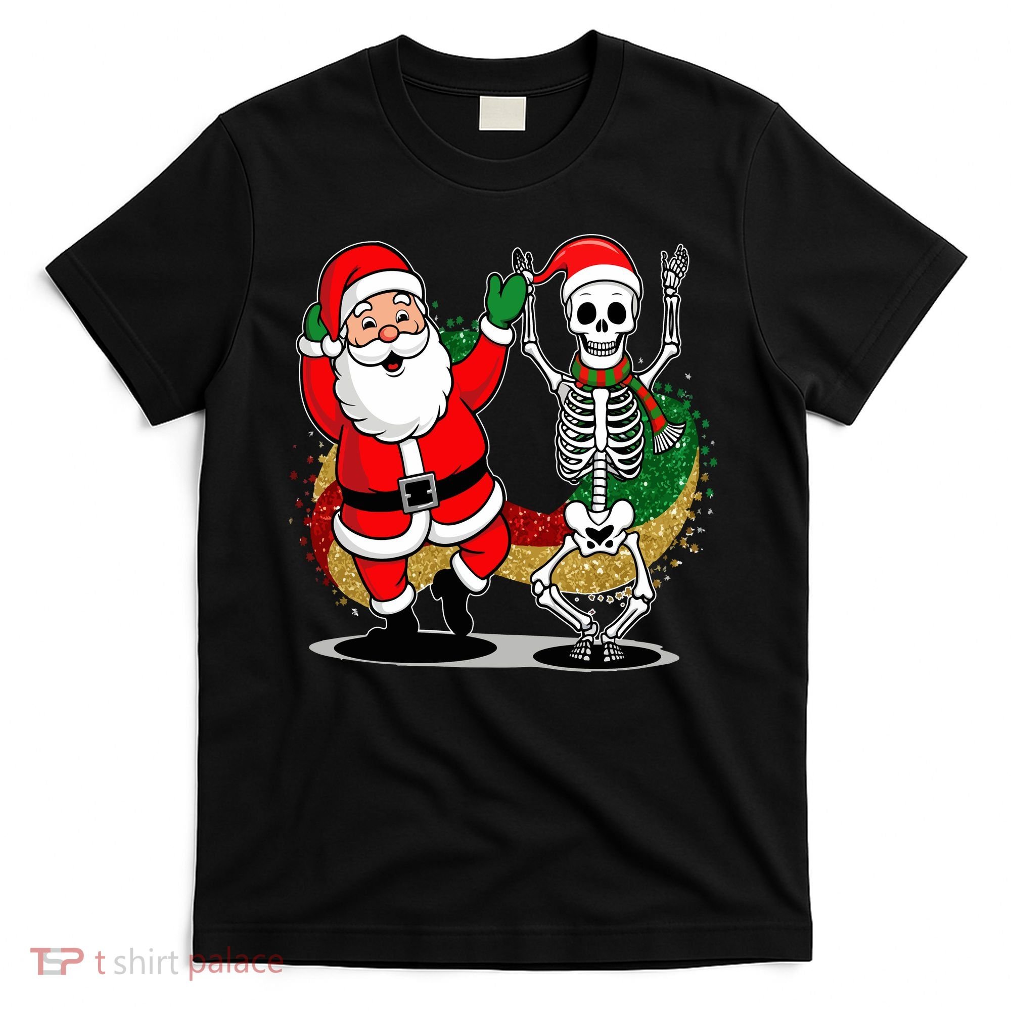 Santa Claus & Skeleton Christmas T-Shirt