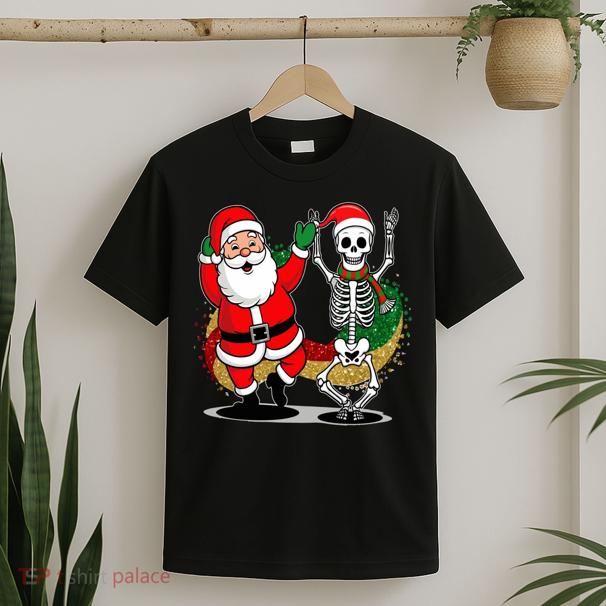 Santa Claus & Skeleton Christmas T-Shirt