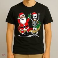 Santa Claus & Skeleton Christmas T-Shirt thumb 3
