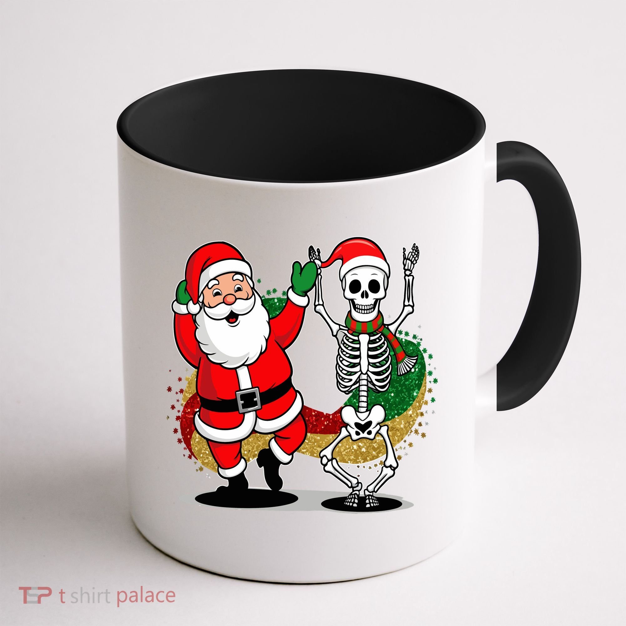 Santa Claus & Skeleton Christmas Coffee Mug