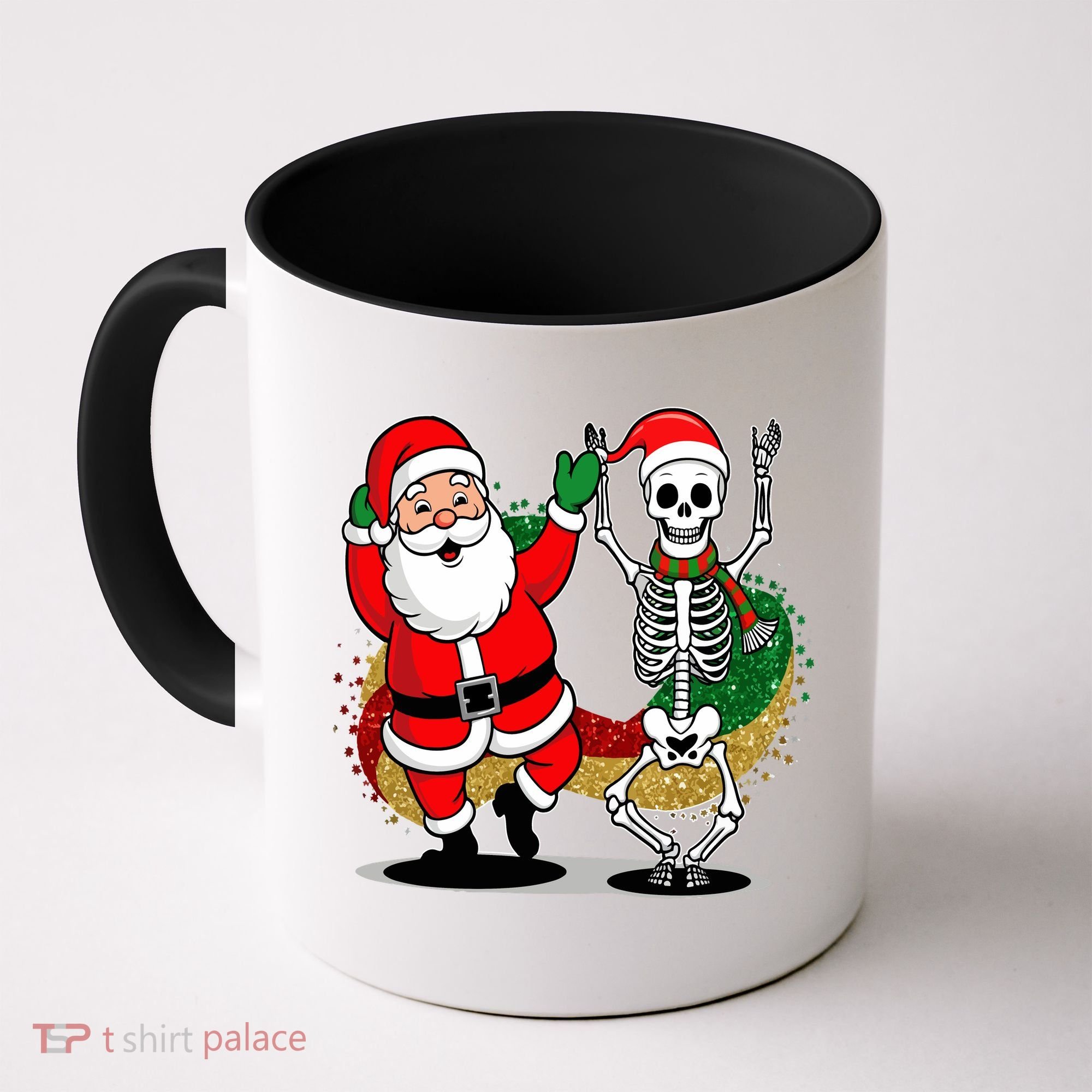 Santa Claus & Skeleton Christmas Coffee Mug