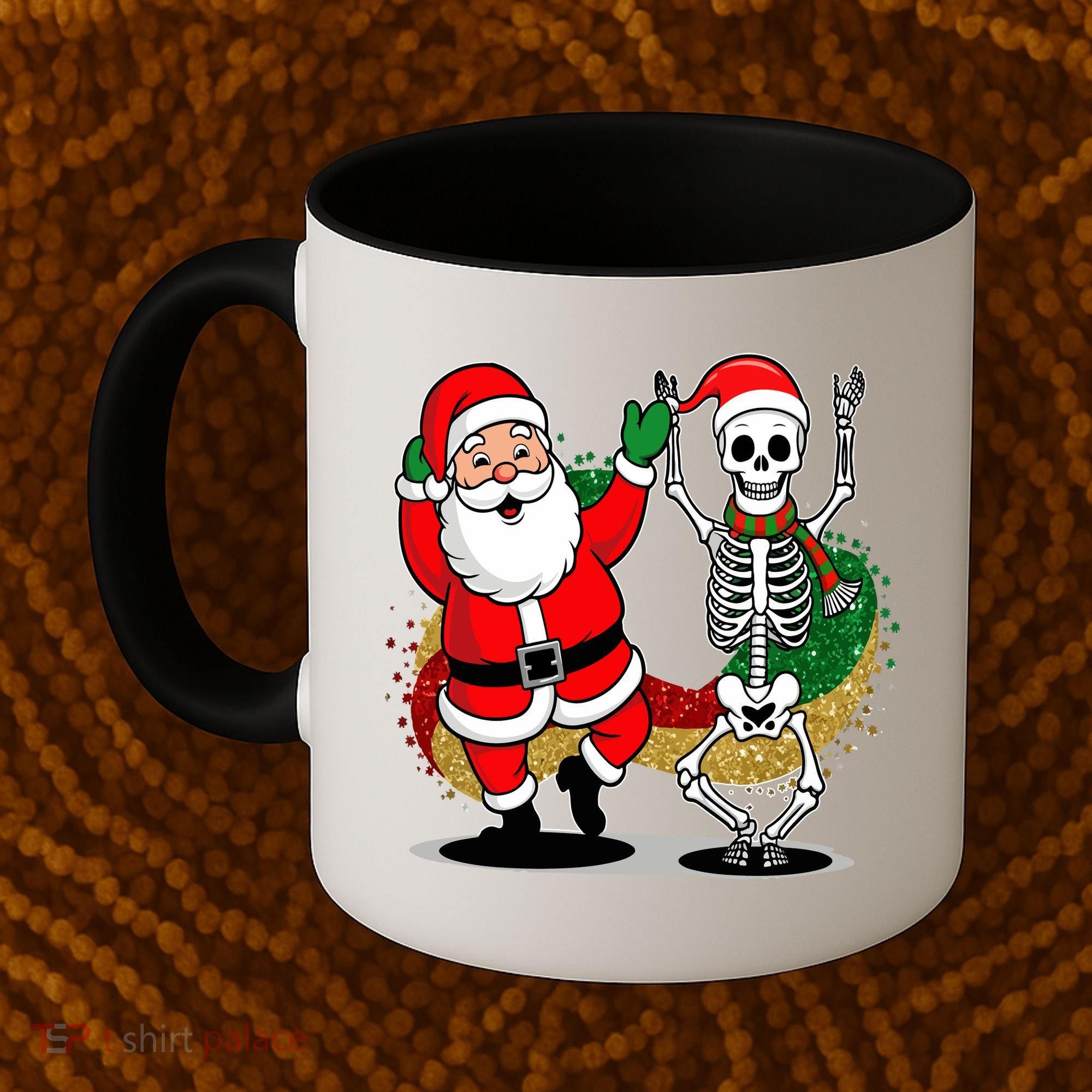 Santa Claus & Skeleton Christmas Coffee Mug