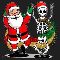 Santa Claus & Skeleton Christmas Beanie thumb 2