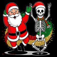 Santa Claus & Skeleton Christmas Coaster thumb 2