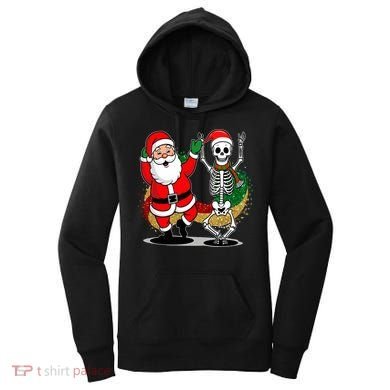 Santa Claus & Skeleton Christmas Women's Hoodie