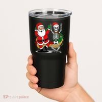 Santa Claus & Skeleton Christmas Tumbler thumb 2