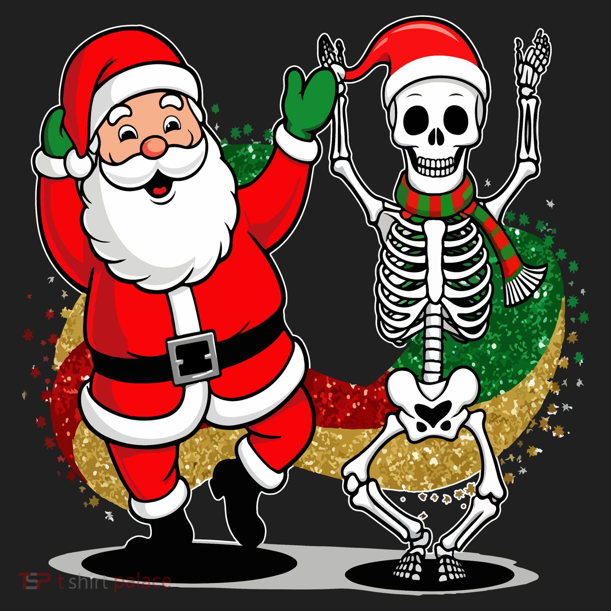 Santa Claus & Skeleton Christmas Tumbler