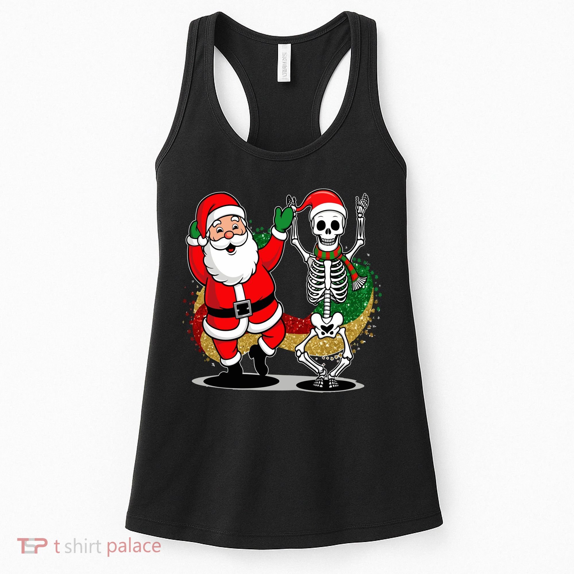 Santa Claus & Skeleton Christmas Women's Tank Top