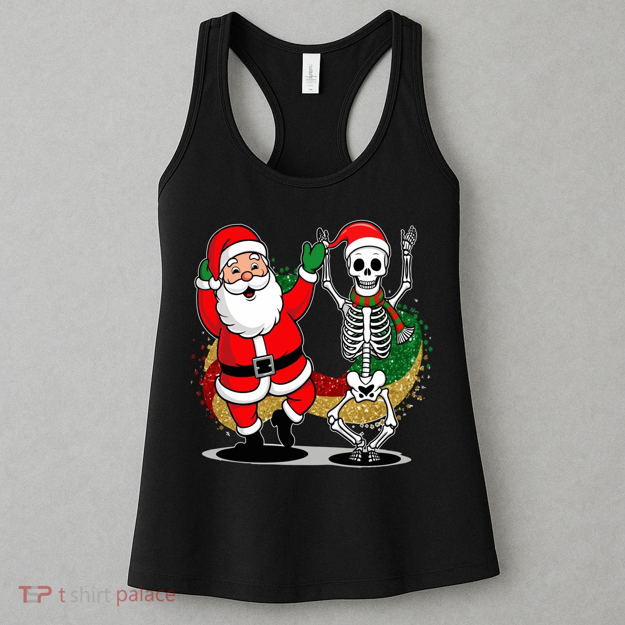Santa Claus & Skeleton Christmas Women's Tank Top