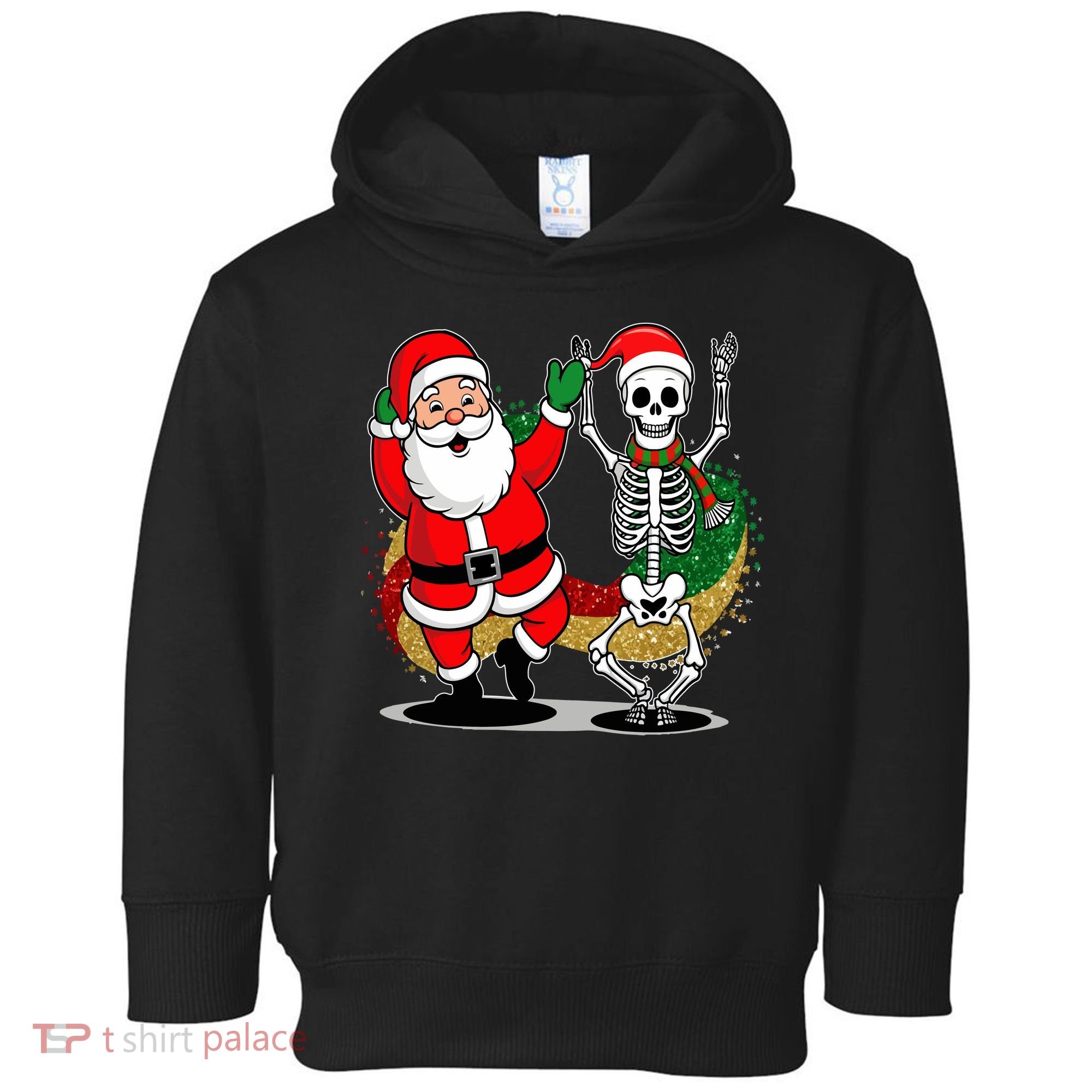 Santa Claus & Skeleton Christmas Toddler Hoodie