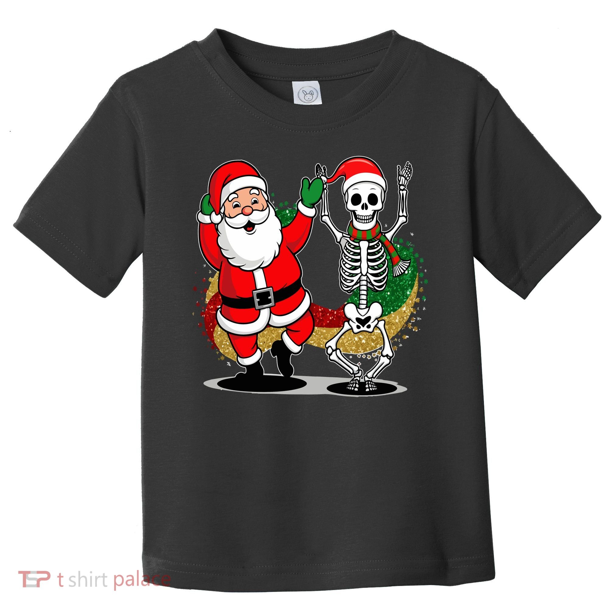 Santa Claus & Skeleton Christmas Toddler T-Shirt