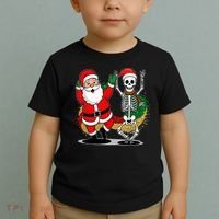 Santa Claus & Skeleton Christmas Toddler T-Shirt thumb 2