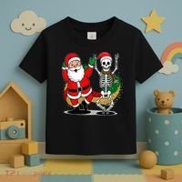 Santa Claus & Skeleton Christmas Toddler T-Shirt thumb 3