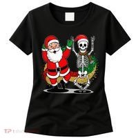 Santa Claus & Skeleton Christmas Women's T-Shirt thumb 0