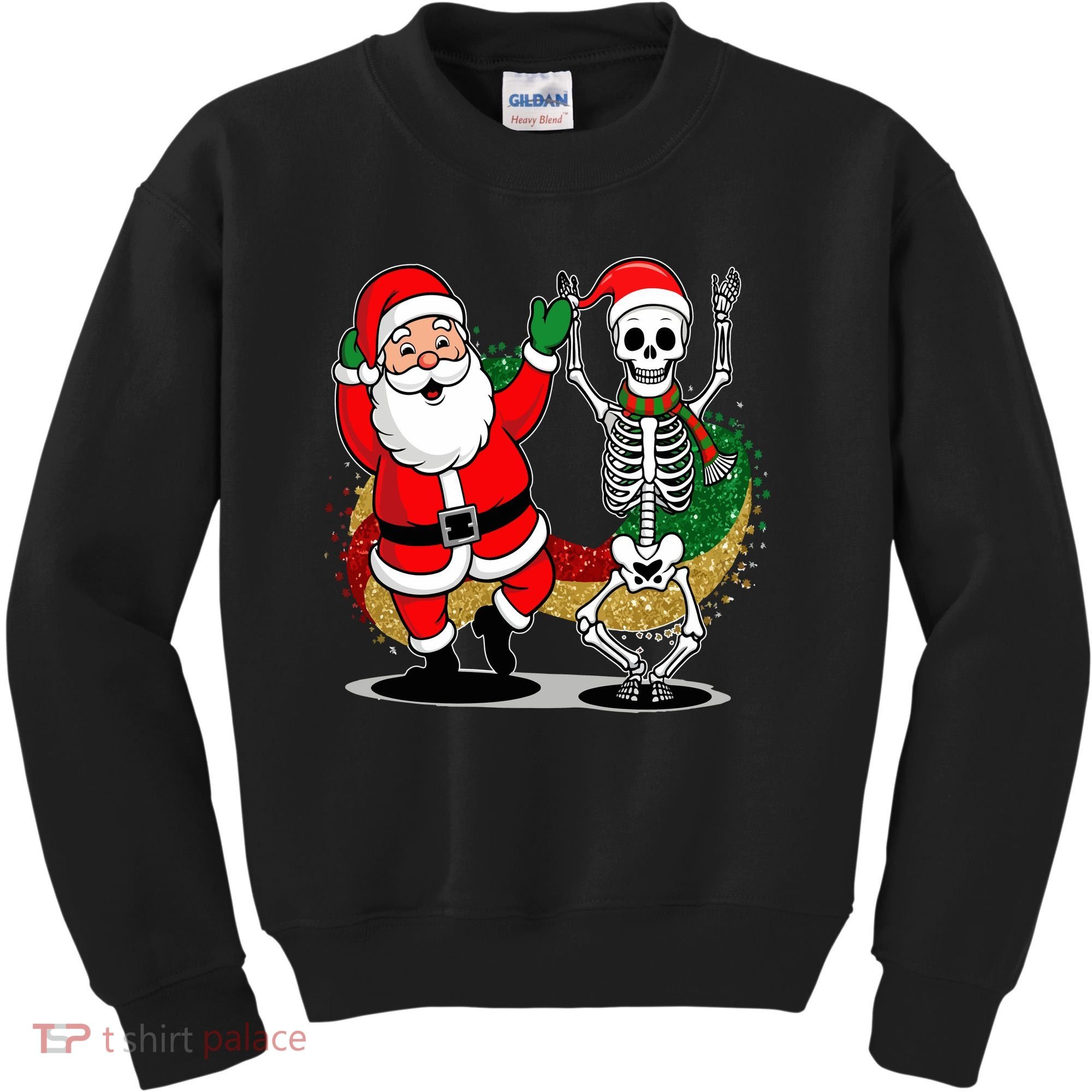 Santa Claus & Skeleton Christmas Kids Sweatshirt