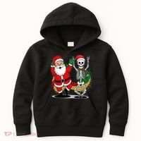Santa Claus & Skeleton Christmas Kids Hoodie thumb 0