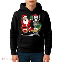 Santa Claus & Skeleton Christmas Kids Hoodie thumb 4