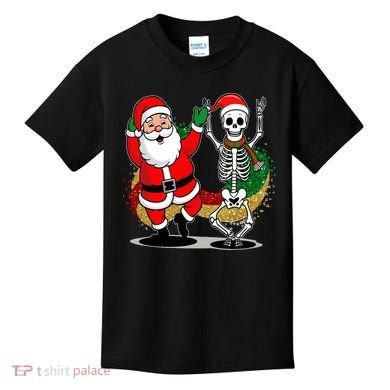 Santa Claus & Skeleton Christmas Kids T-Shirt
