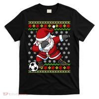 Santa Claus Soccer Dabbing Ugly Christmas Boy Teen T-Shirt thumb 0