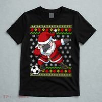 Santa Claus Soccer Dabbing Ugly Christmas Boy Teen T-Shirt thumb 5
