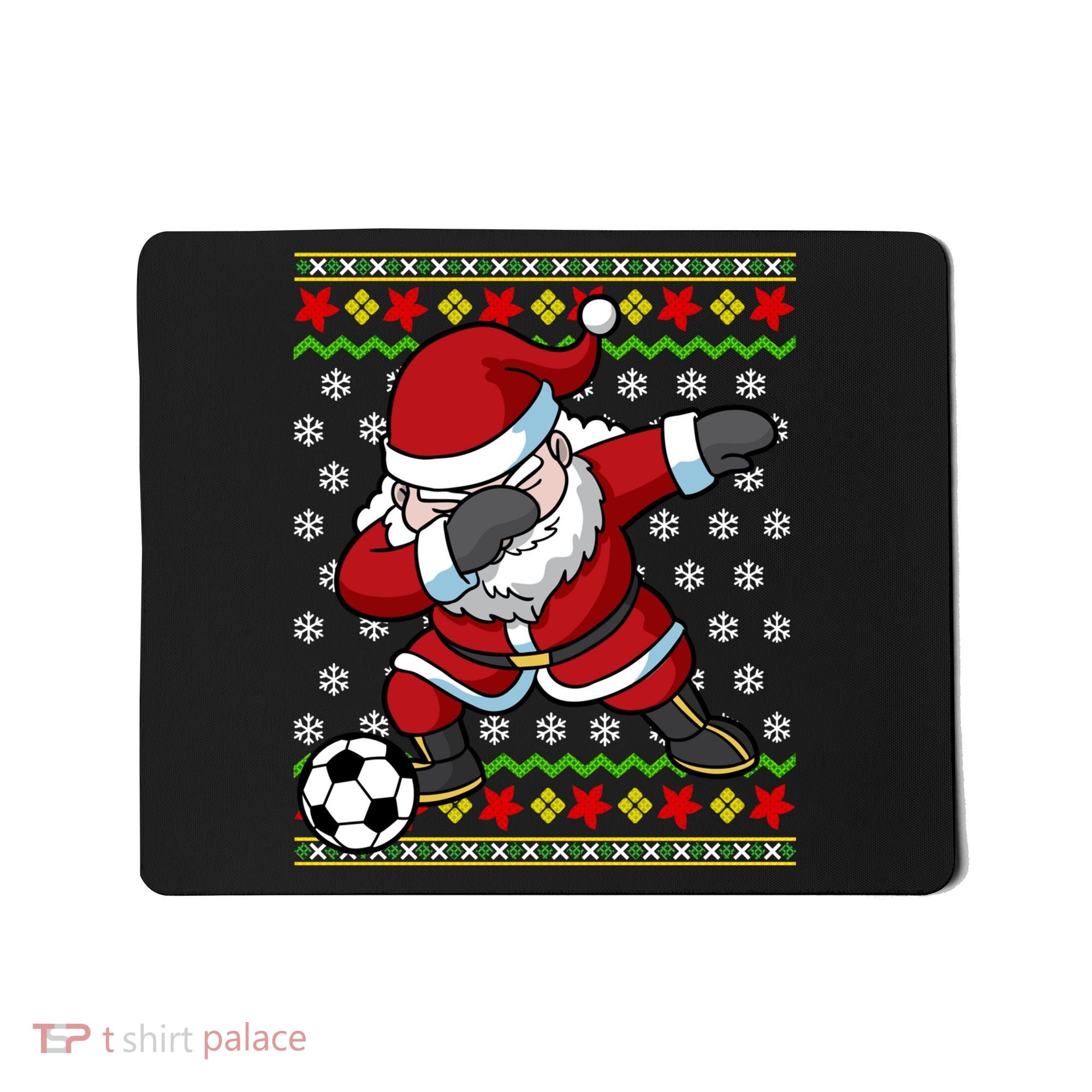 Santa Claus Soccer Dabbing Ugly Christmas Boy Teen Mousepad
