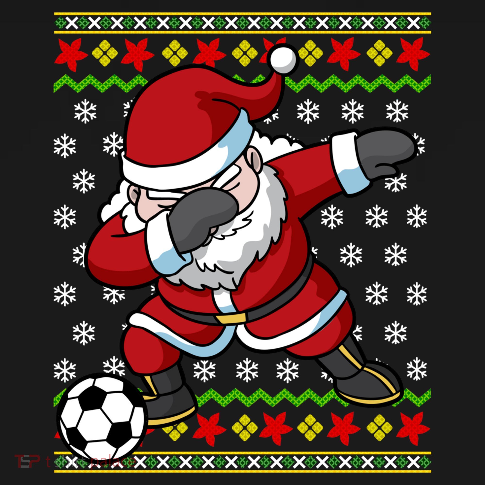 Santa Claus Soccer Dabbing Ugly Christmas Boy Teen Baby Bodysuit