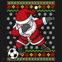Santa Claus Soccer Dabbing Ugly Christmas Boy Teen Kids Sweatshirt thumb 2