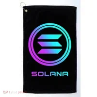 Solana Crypto Sol Coin Blockchain Decentralized Application Golf Towel thumb 0