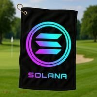 Solana Crypto Sol Coin Blockchain Decentralized Application Golf Towel thumb 1