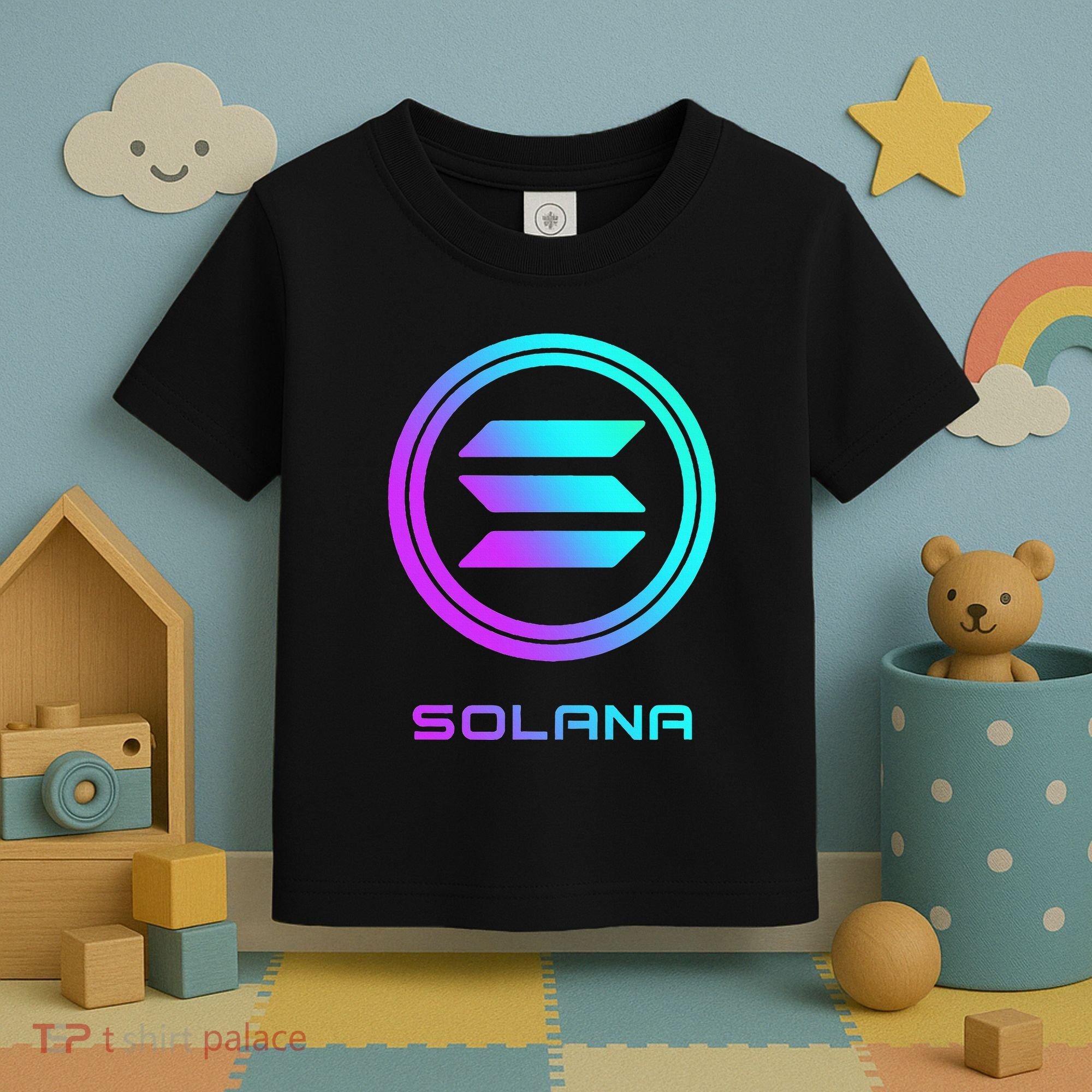 Solana Crypto Sol Coin Blockchain Decentralized Application Toddler T-Shirt