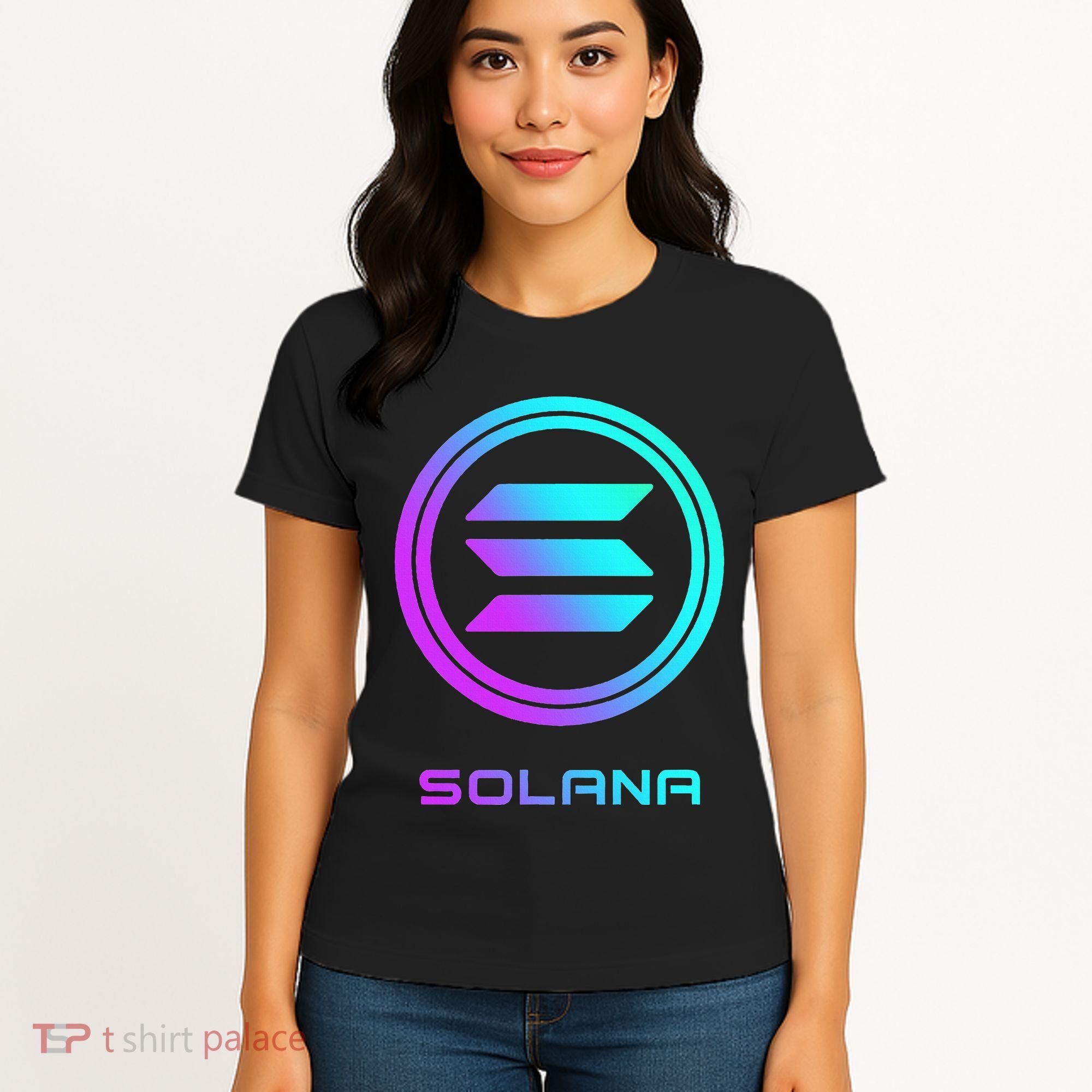 Solana Crypto Sol Coin Blockchain Decentralized Application Women's T-Shirt