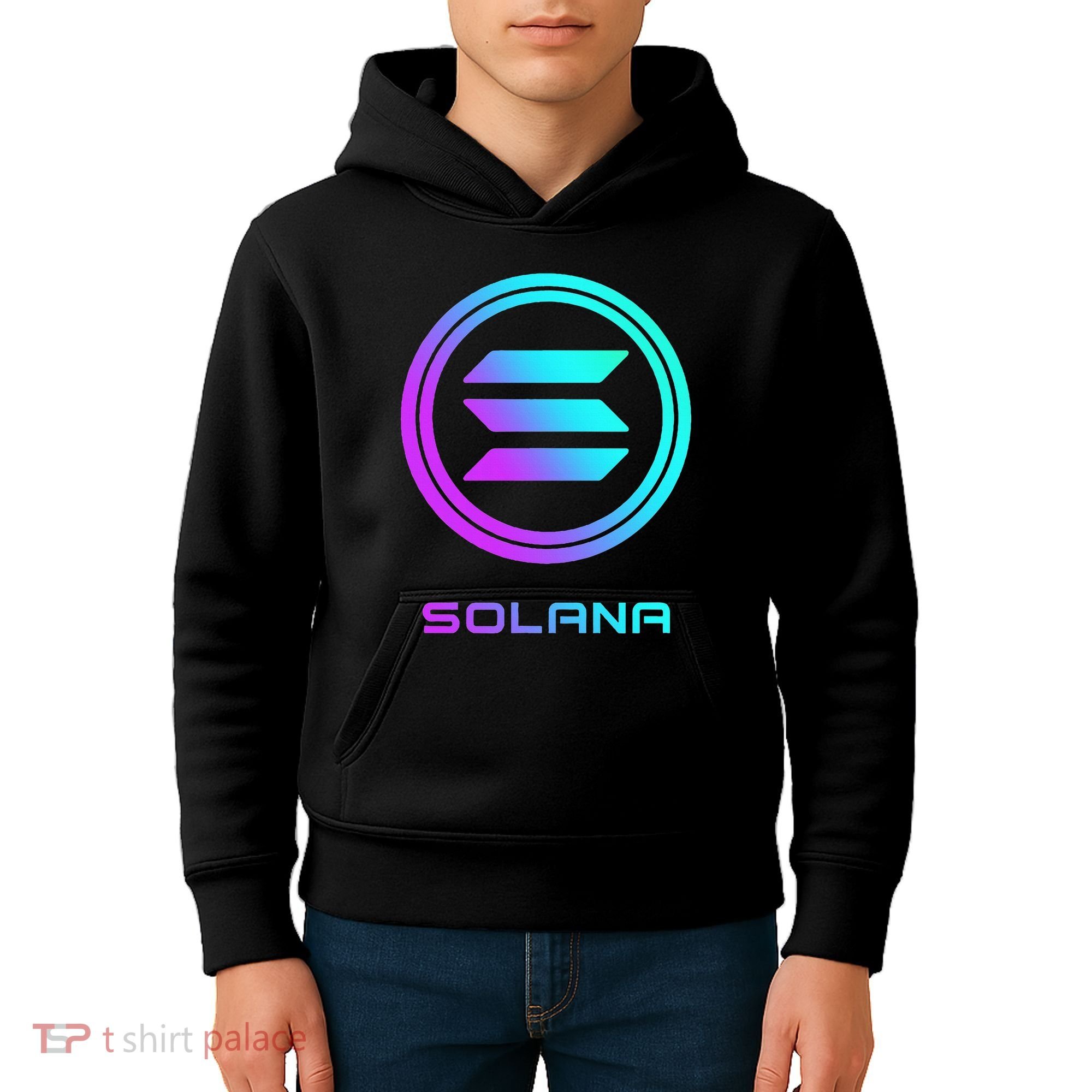 Solana Crypto Sol Coin Blockchain Decentralized Application Kids Hoodie