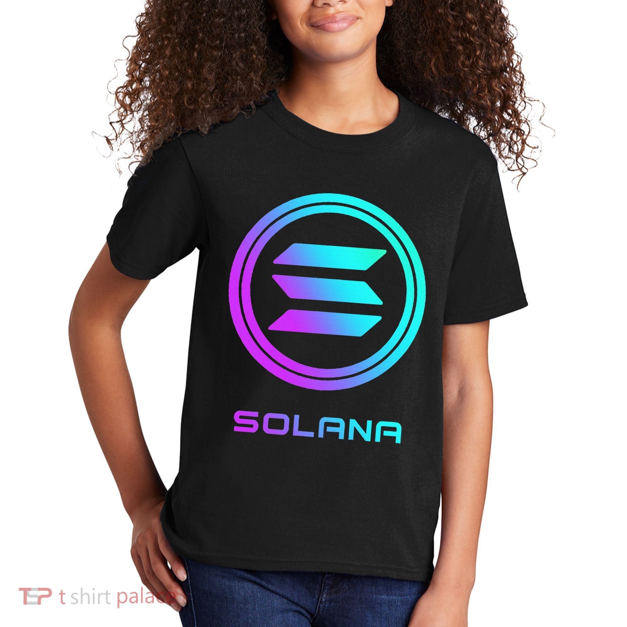 Solana Crypto Sol Coin Blockchain Decentralized Application Kids T-Shirt