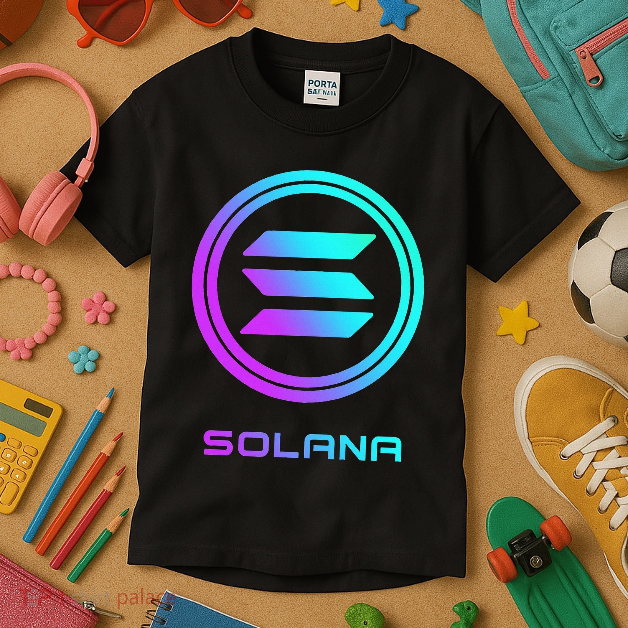 Solana Crypto Sol Coin Blockchain Decentralized Application Kids T-Shirt