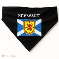 Stewart Clan Scottish Name Scotland Flag USA-Made Doggie Bandana thumb 0