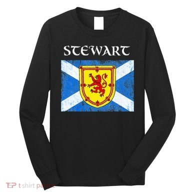 Stewart Clan Scottish Name Scotland Flag Long Sleeve Shirt