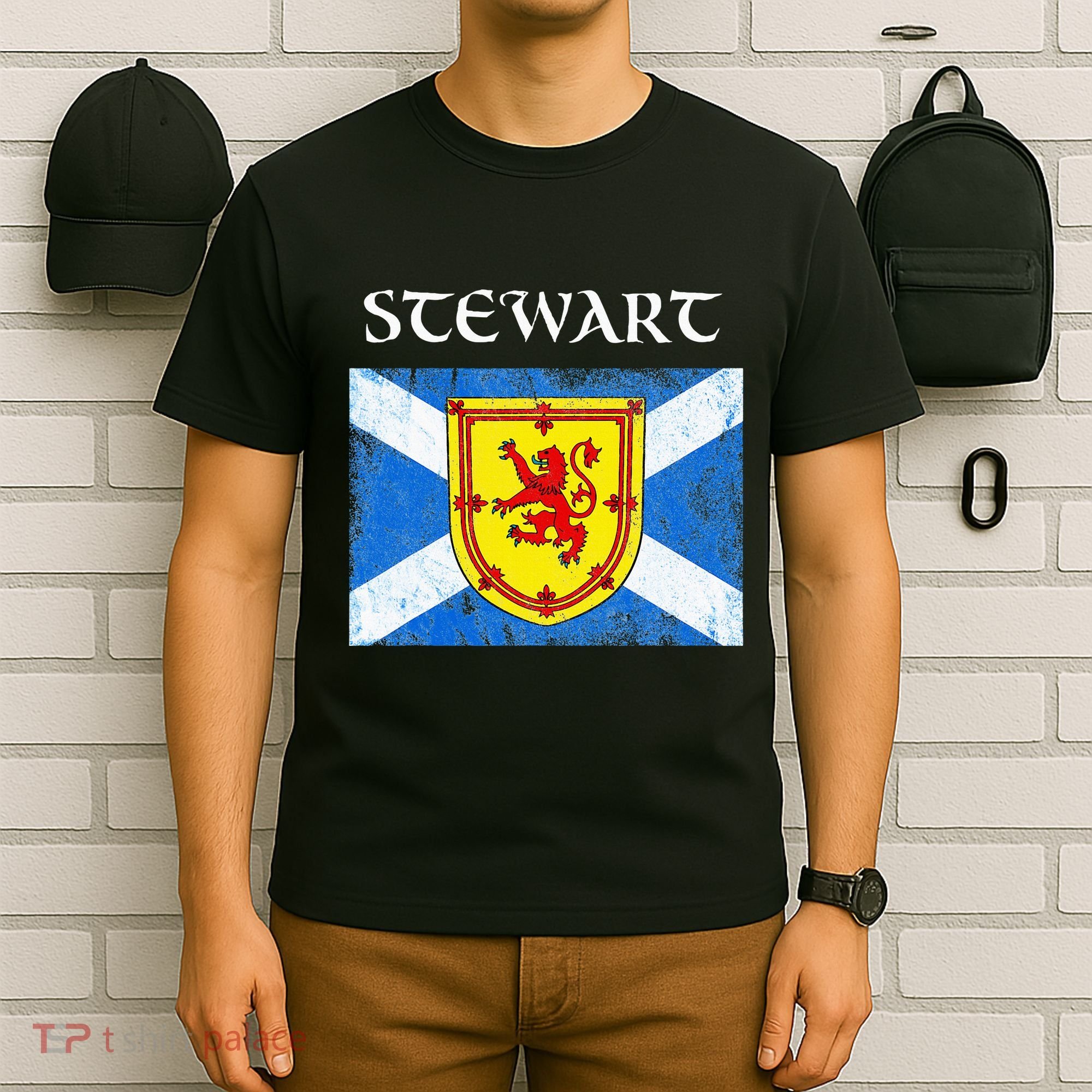 Stewart Clan Scottish Name Scotland Flag T-Shirt