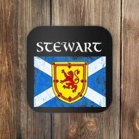 Stewart Clan Scottish Name Scotland Flag Coaster thumb 0