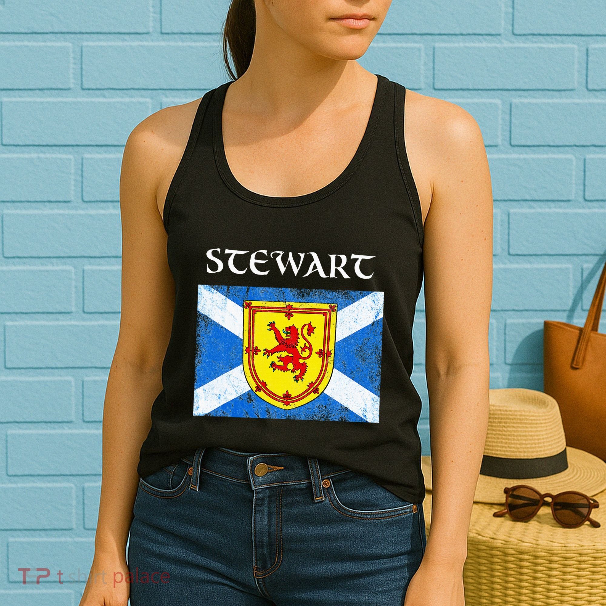 Stewart Clan Scottish Name Scotland Flag Women's Tank Top
