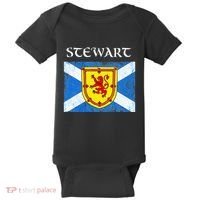Stewart Clan Scottish Name Scotland Flag Baby Bodysuit thumb 0