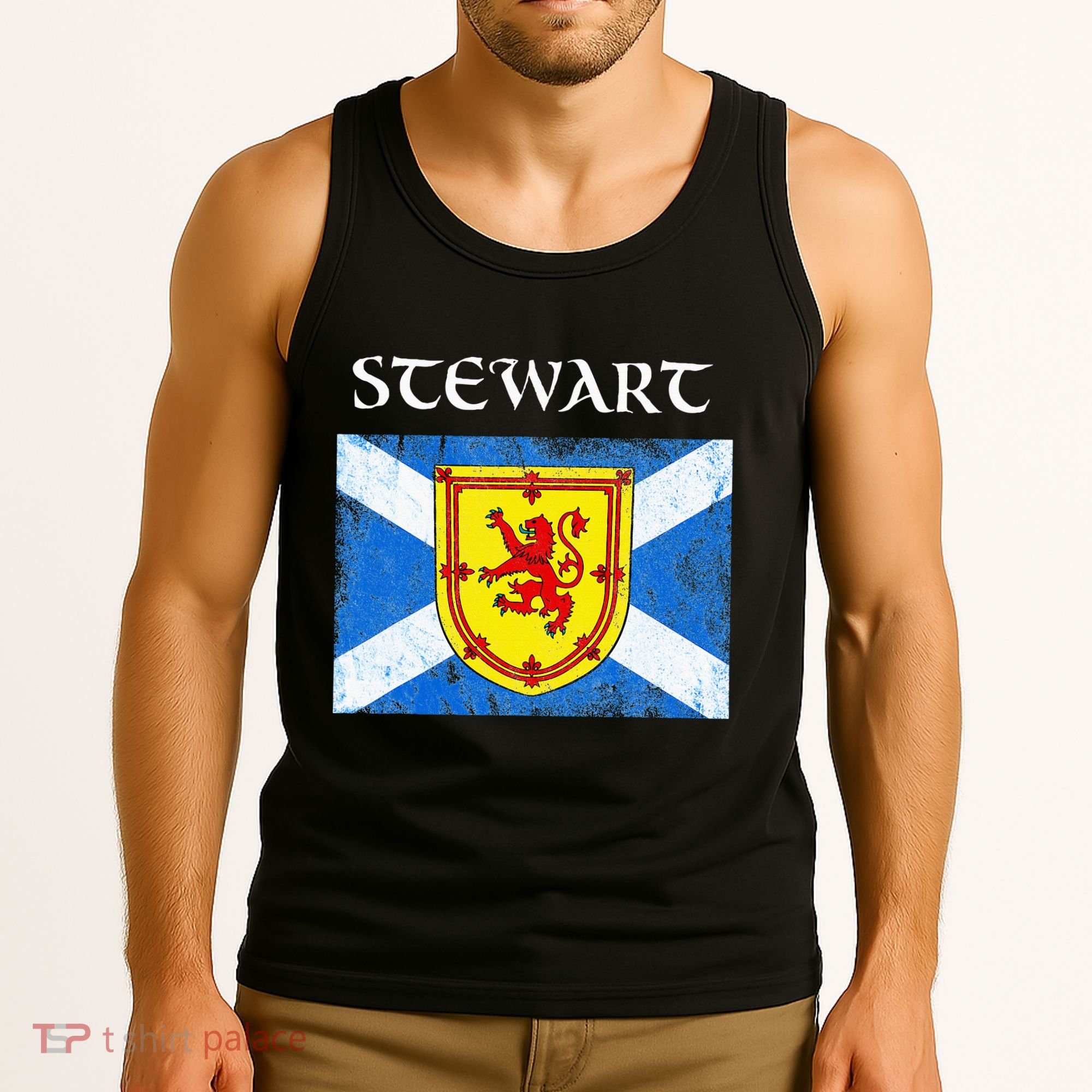 Stewart Clan Scottish Name Scotland Flag Tank Top