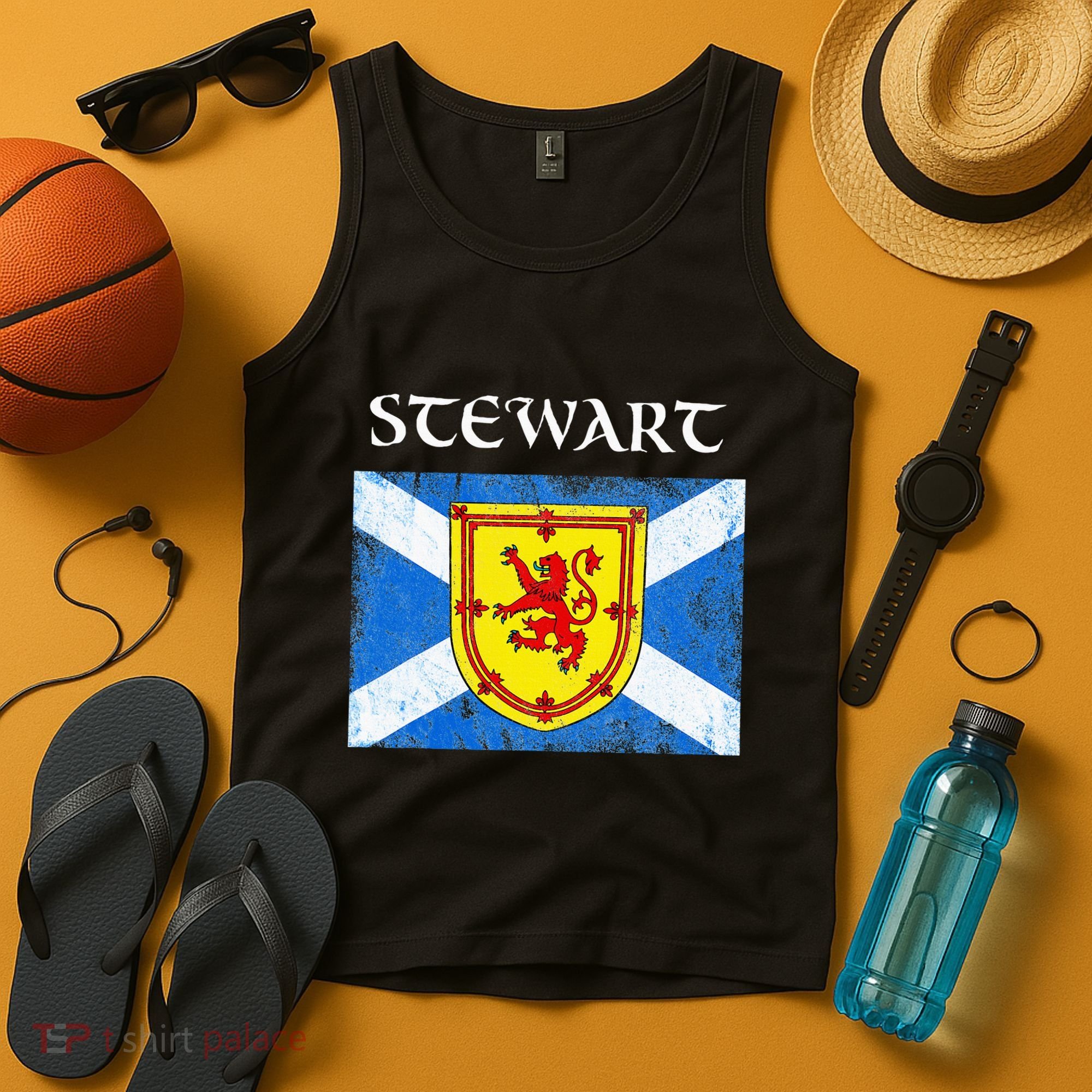 Stewart Clan Scottish Name Scotland Flag Tank Top