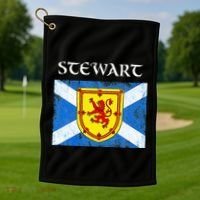 Stewart Clan Scottish Name Scotland Flag Golf Towel thumb 1