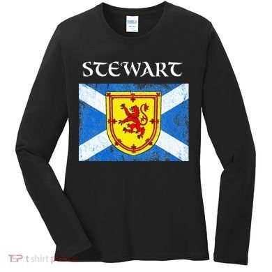 Stewart Clan Scottish Name Scotland Flag Women's Long Sleeve Shirt