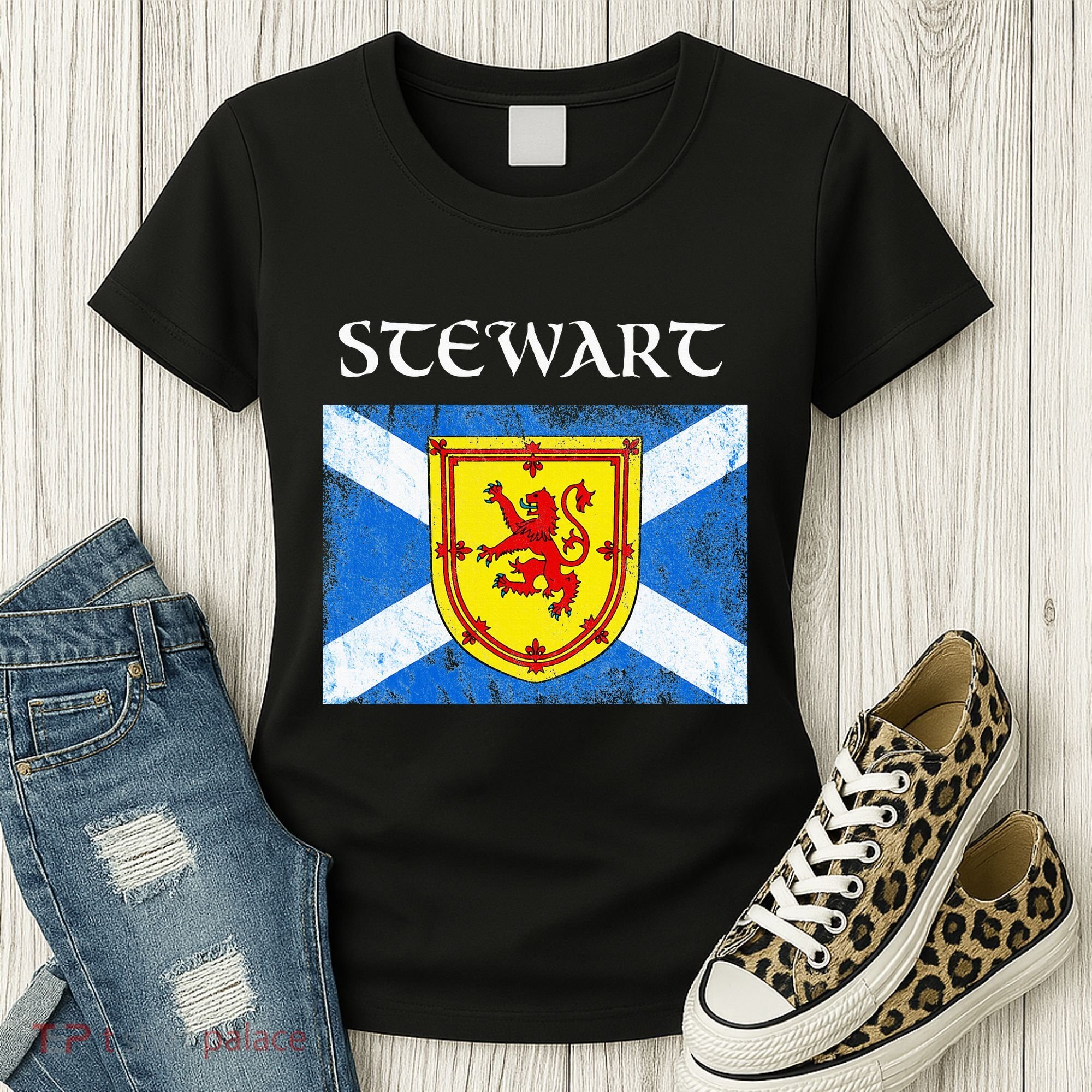 Stewart Clan Scottish Name Scotland Flag Women's T-Shirt