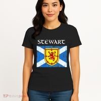 Stewart Clan Scottish Name Scotland Flag Women's T-Shirt thumb 4